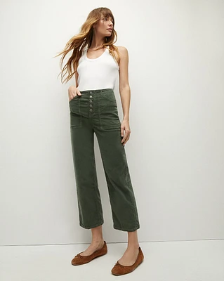 Crosbie Corduroy Cropped Wide-Leg Pant | Veronica Beard