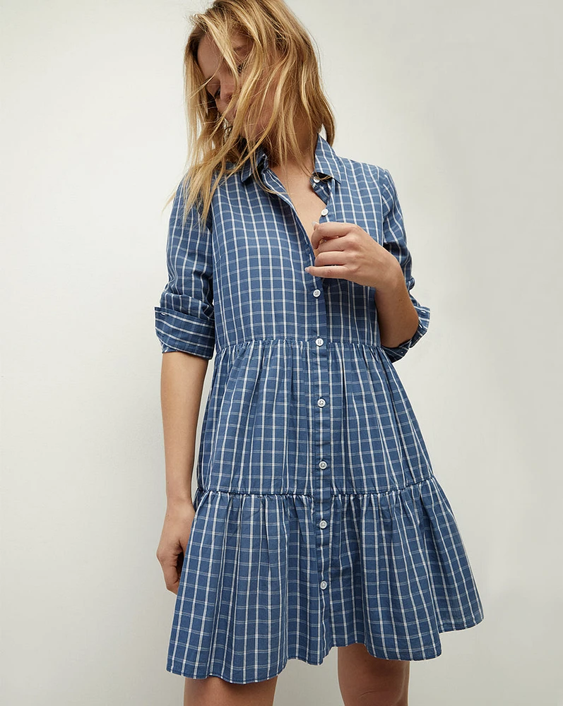 Jemila Plaid Cotton Shirtdress | Veronica Beard