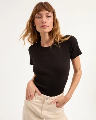 Pruitt Ribbed Tee | Veronica Beard