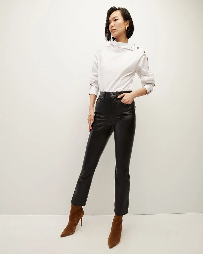 Carly Kick-Flare Vegan Leather Pant | Veronica Beard