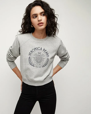 Beaumont Logo Sweatshirt in Heather Grey | Veronica Beard