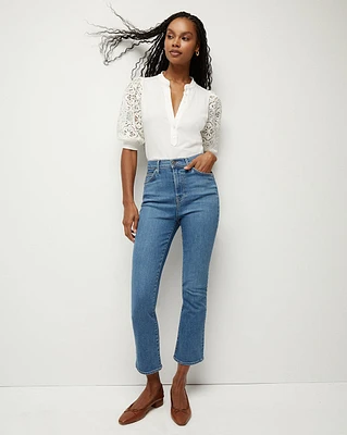 Carly High-Rise Cropped Kick-Flare Jean | Veronica Beard