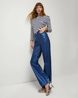 Dylan Metallic Straight-Leg Jean | Veronica Beard