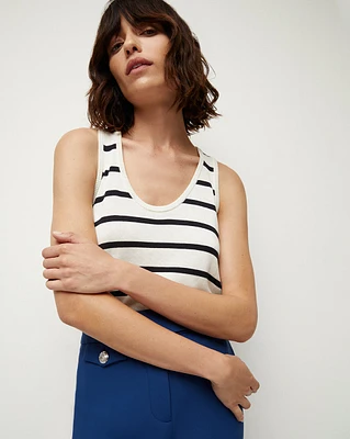 Conroe Black & White Striped Knit Top | Veronica Beard