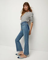 Carson Two-Tone Kick-Flare Jean in Wanderer Undone | Veronica Beard