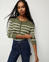 Dianora Striped Crew Neck Knit Sweater | Veronica Beard