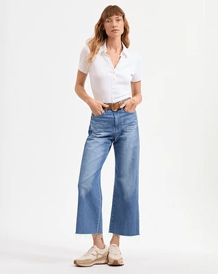 Taylor Cropped Wide-Leg Jean in Enough Said | Veronica Beard