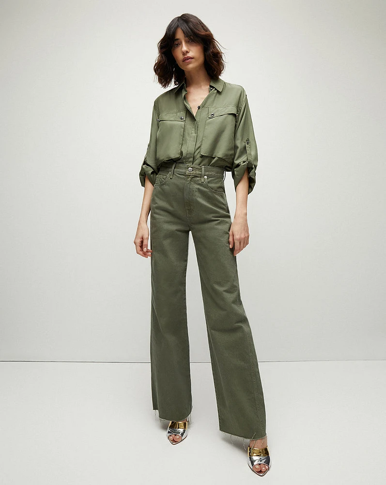 Taylor Army Green Wide-Leg Jean | Veronica Beard