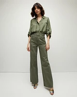 Taylor Army Green Wide-Leg Jean | Veronica Beard