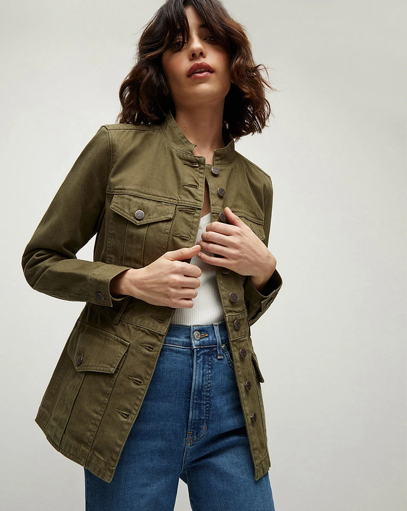 Tika Elongated Army Denim Jacket | Veronica Beard