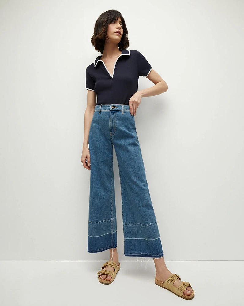 Grant Released Hem Cropped Wide-Leg Jean | Veronica Beard