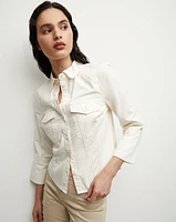 Tivi Denim Shirt in Ecru | Veronica Beard