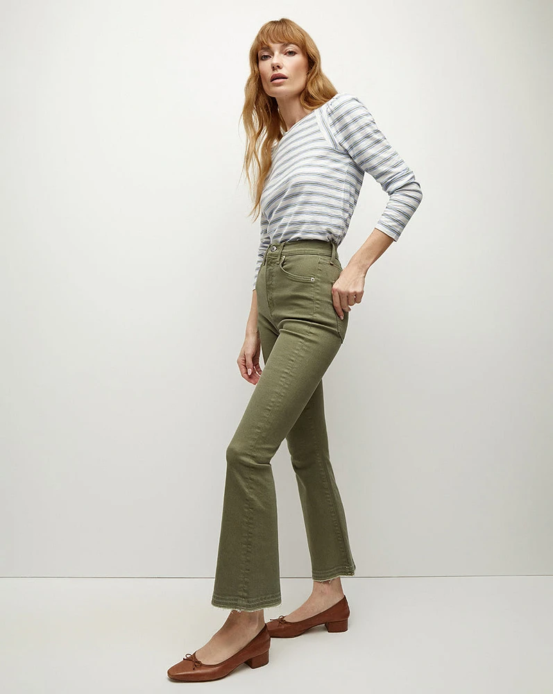 Carson Released Hem Kick-Flare Jean in Stone Army | Veronica Beard