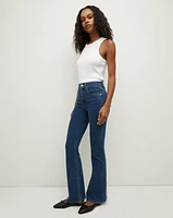 Beverly Loafer Length Skinny-Flare Jean in Bright Blue | Veronica Beard