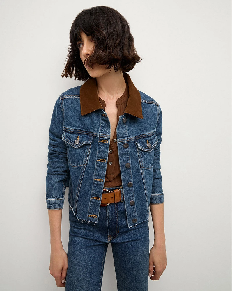 Cara Jean Jacket with Corduroy Collar | Veronica Beard