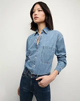 Aderes Denim Shirt in Light Blue | Veronica Beard