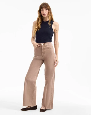Taylor Wide-Leg Jean in Tan | Veronica Beard