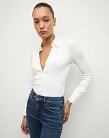 Scottie Button-Down Shirt in White | Veronica Beard