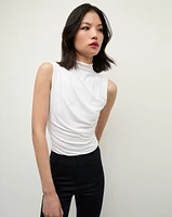 Mylie Sleeveless Top in White | Veronica Beard