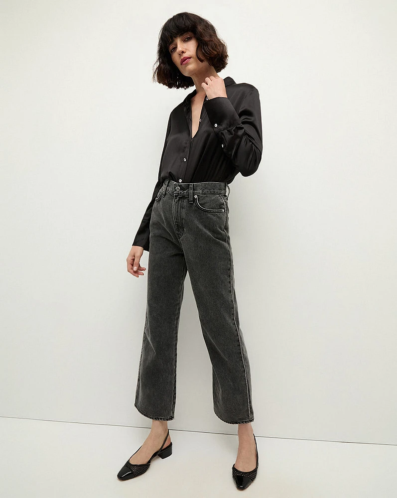 Dylan Straight-Leg Jean in Stoned Washed Onyx| Veronica Beard