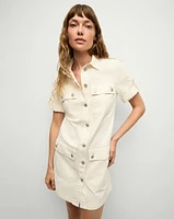 Warren Mini Shirtdress in Ecru | Veronica Beard