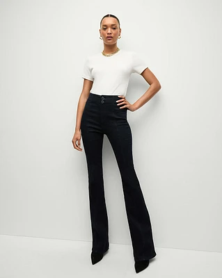 Beverly Skinny-Flare Jean in Indigo Wash | Veronica Beard