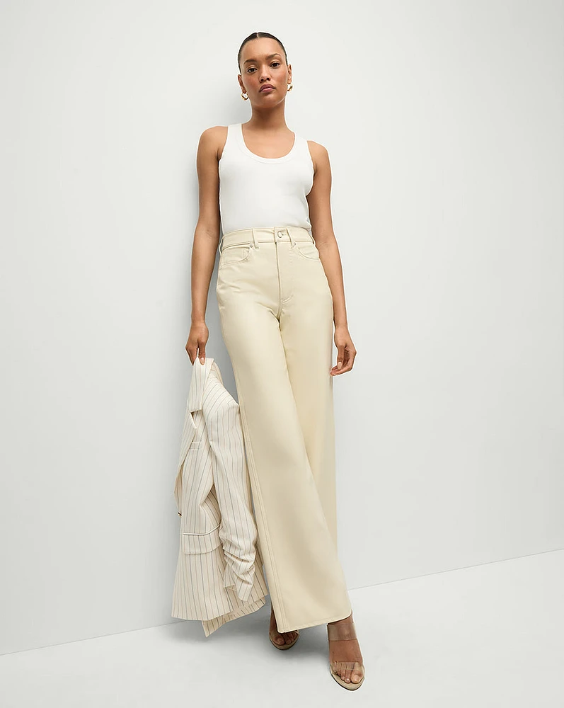 Taylor Vegan Wide-Leg Jean in Ecru | Veronica Beard