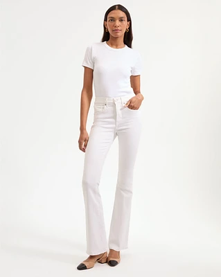 Beverly Skinny Flared White Jeans | Veronica Beard