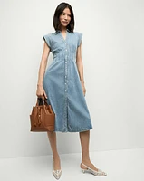 Ruben Denim Midi Dress in Light Blue Denim | Veronica Beard