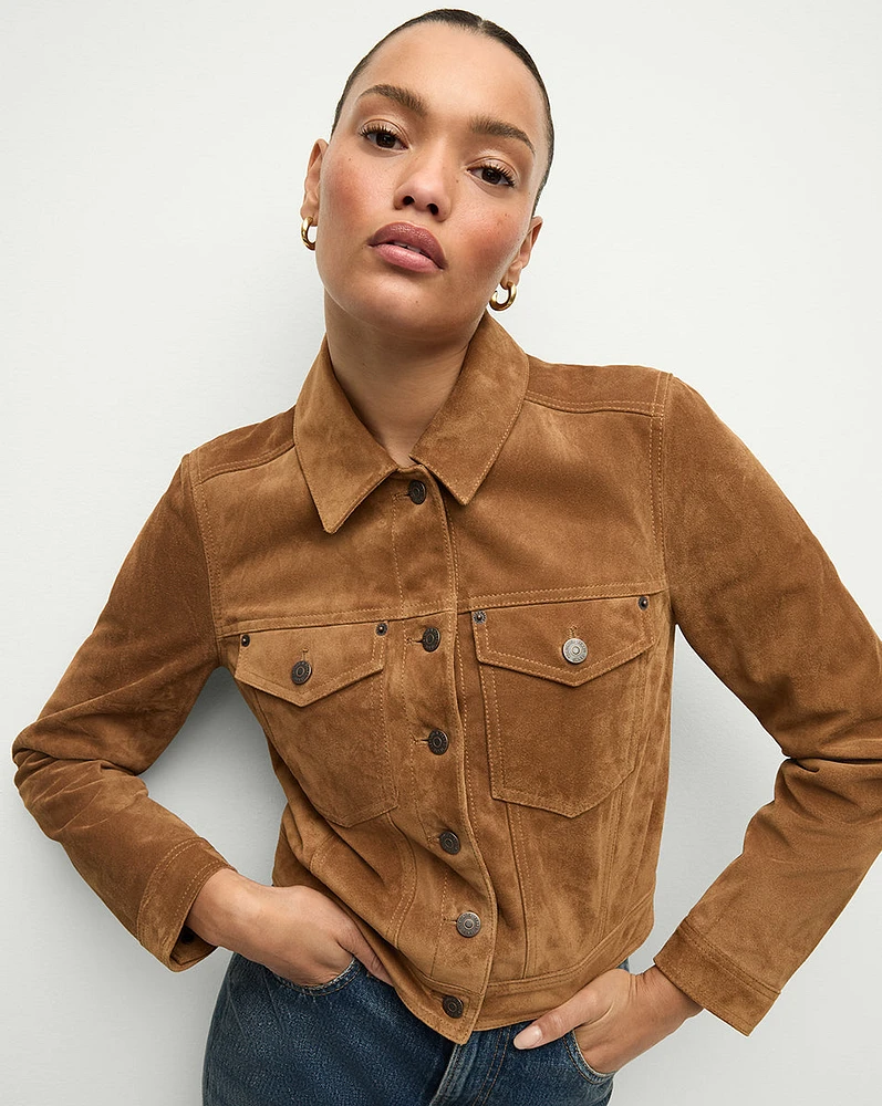 Delena Suede Jacket in Whisky Brown | Veronica Beard