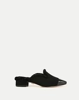 Cecile Shearling Mule in Black | Veronica Beard