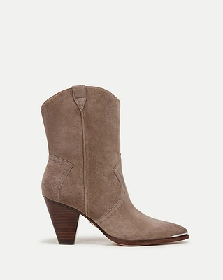 Cody Suede Western Bootie in Taupe | Veronica Beard