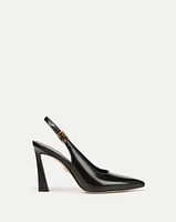 Callie Leather Slingback Pump in Black | Veronica Beard