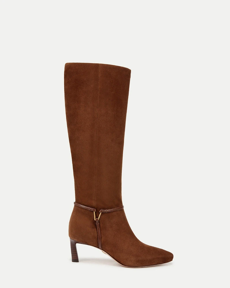 Kenzie Mid-Heel Tall Boot in Cedar | Veronica Beard