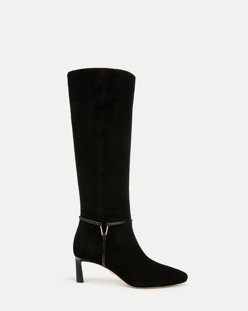 Kenzie Mid-Heel Tall Boot in Black | Veronica Beard