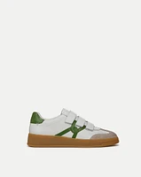 Reagan Velcro Sneaker in White/Lemongrass | Veronica Beard