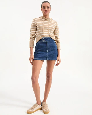 Bowen Denim Mini Skirt in Indigo Rinse | Veronica Beard