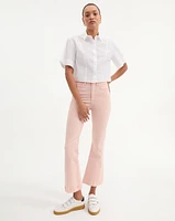 Carson High Rise Cropped Flare Jeans in Pink Shell | Veronica Beard