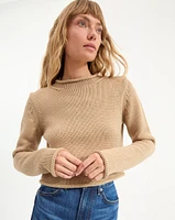 Briony Knitted Pullover Sweater in Beige | Veronica Beard