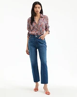 Daniela Straight-Leg Jean in Bright Wash Denim | Veronica Beard