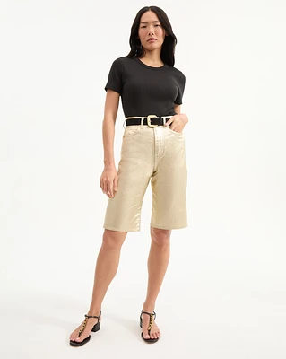 Charlotte Metallic Short in Gold | Veronica Beard