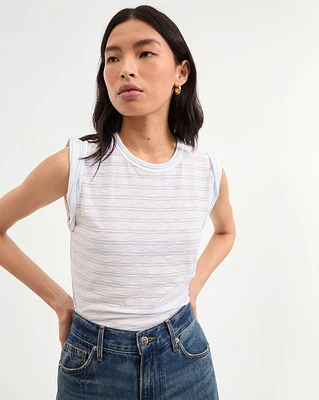 Dree Muscle Tee in Bluebell/White | Veronica Beard