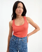 Birke Scoopneck Tank Top in Persimmon | Veronica Beard