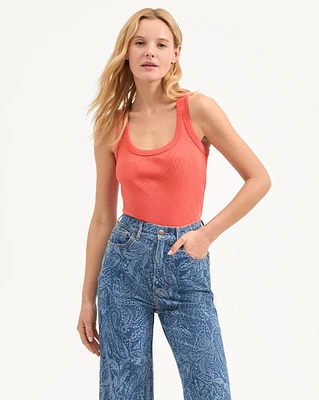 Birke Scoopneck Tank Top in Persimmon | Veronica Beard