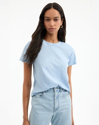 Carla Cotton Crewneck T-Shirt in Bluebell | Veronica Beard
