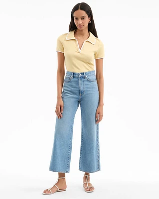 Taylor Scalloped Cropped Wide-Leg Jean in Nova | Veronica Beard