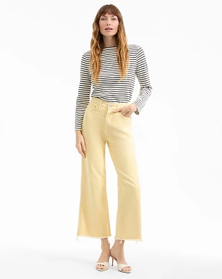Taylor Cropped Wide-Leg Jean in Chamomile | Veronica Beard
