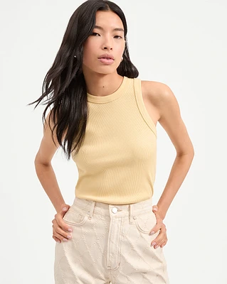 Jordyn Cropped Tank Top in Chamomile | Veronica Beard