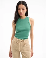 Jordyn Cropped Tank Top in Clover | Veronica Beard