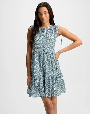 Yulianna Floral Mini Dress in Lake Mist Multi | Veronica Beard